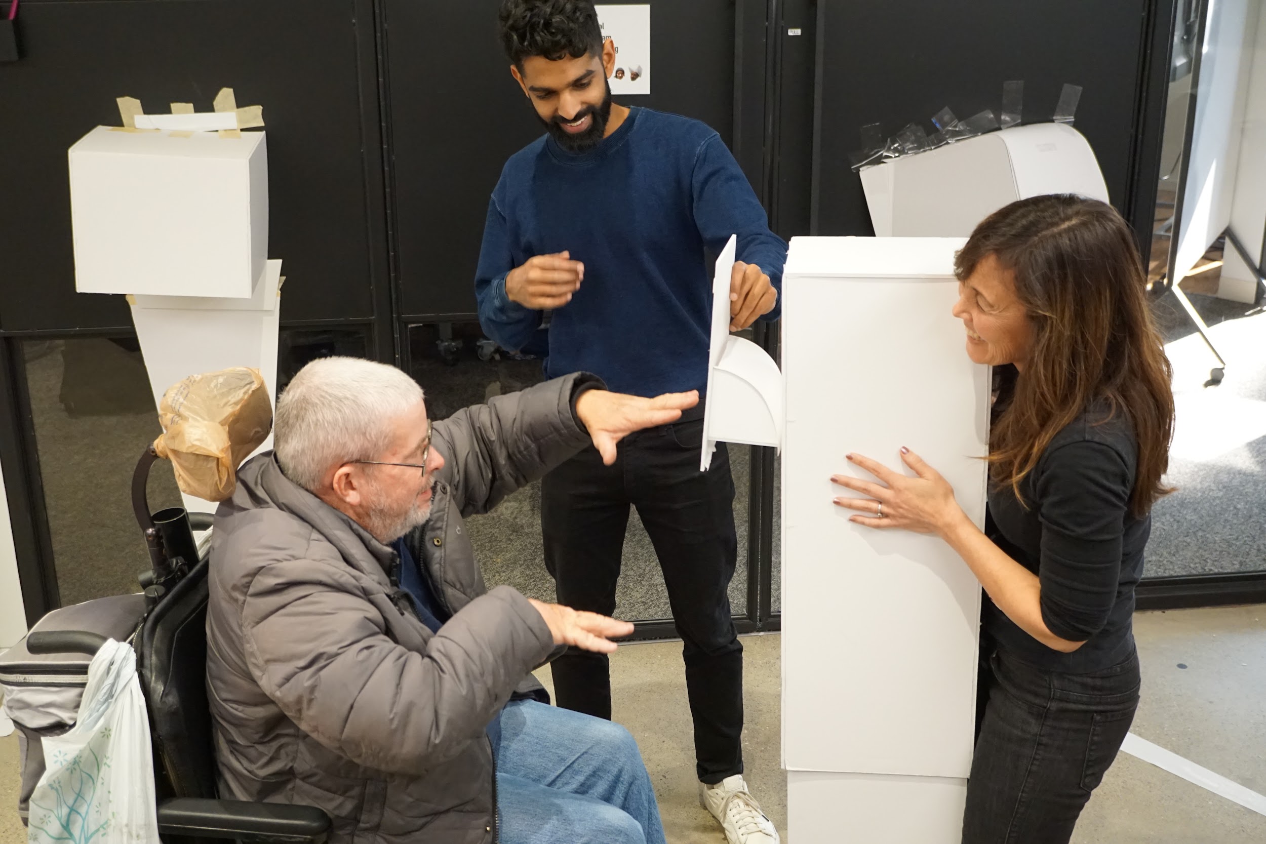 ATM prototype testing with wheelchair user